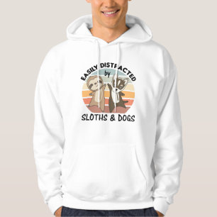 Leicht abgelenkt von Hunden und Hunden Faultier Hoodie