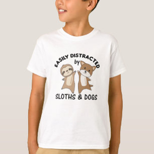 Leicht abgelenkt von Hunden und Hunden Faultier T-Shirt
