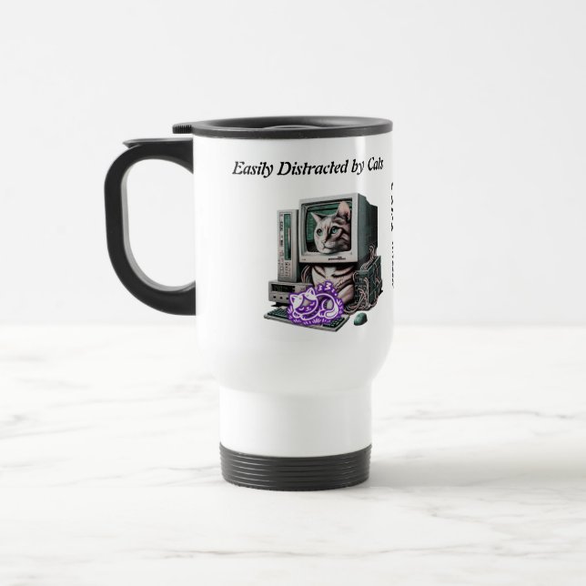 Leicht abgelenkt von Katzen - Funny Cat Tasse (Links)
