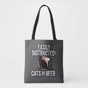 Leicht abgelenkt von Katzen und Biertotentasche Tasche