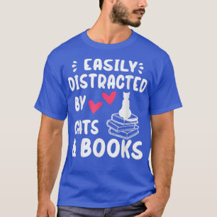 Leicht abgelenkt von Katzen und Büchern - Katze & T-Shirt