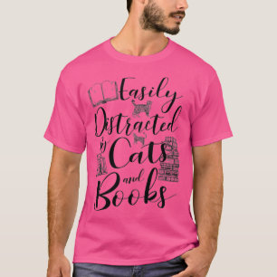 Leicht abgelenkt von Katzen- und Buchleser Lover G T-Shirt