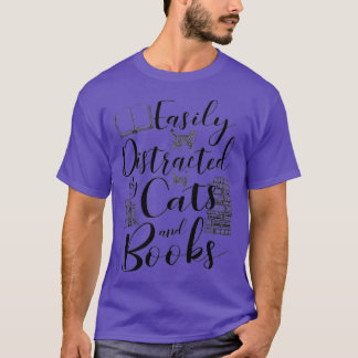 Leicht abgelenkt von Katzen- und Buchleser Lover G T-Shirt