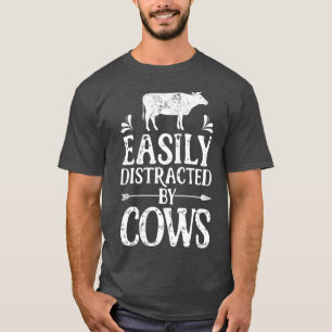 Leicht abgelenkt von Kühen Funny Cow Bauer Frauen T-Shirt