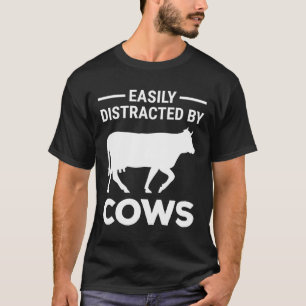 Leicht abgelenkt von Kühen Funny Cow Lover T-Shirt