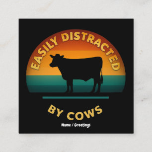 Leicht abgelenkt von Kühen Funny Farm Geschenk Lov Quadratische Visitenkarte