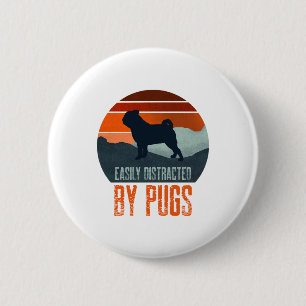 Leicht abgelenkt von Mops, die laufen Button