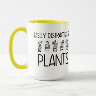 Leicht abgelenkt von Pflanze Tasse Kaffee Tee Cup