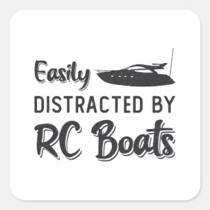 Leicht abgelenkt von RC Boats Model Radio RC Boat Quadratischer Aufkleber