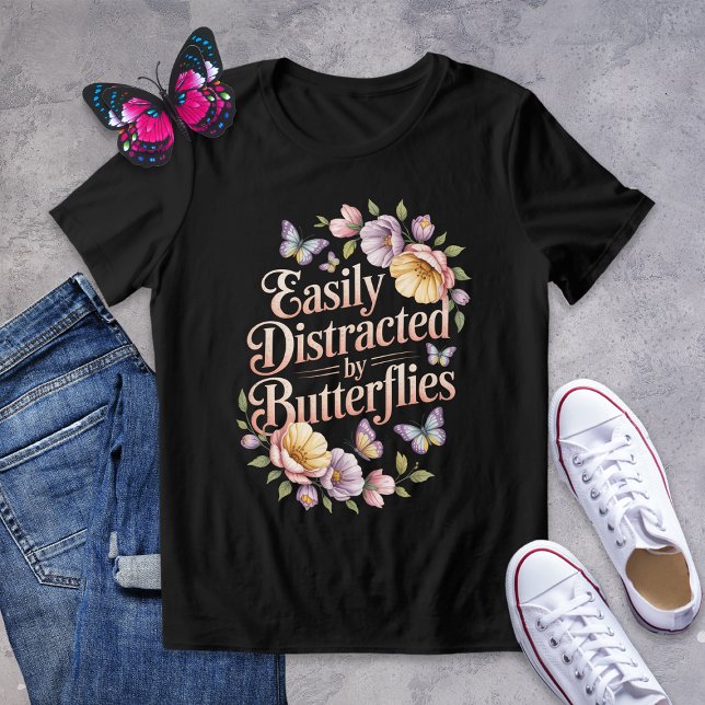 Leicht abgelenkt von Schmetterlingen Blumenkohl-Sh Tri-Blend Shirt (Von Creator hochgeladen)
