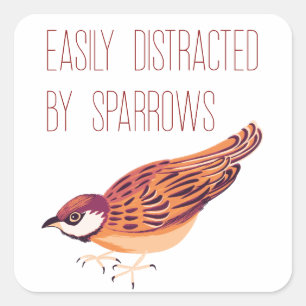 Leicht abgelenkt von Sparrows Quadratischer Aufkleber