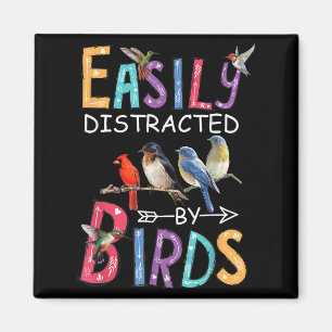 Leicht abgelenkt von Vögeln Funny Bird Magnet