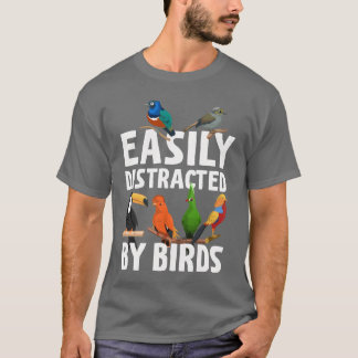 Leicht abgelenkt von Vögeln Vogel Lover lustigen V T-Shirt