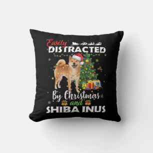 Leicht abgelenkt von Weihnachten shiba inu Hundesc Kissen