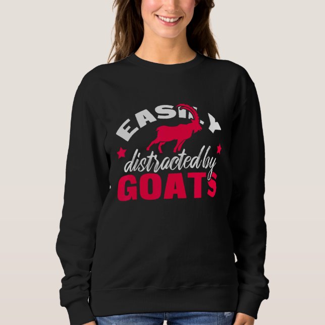 Leicht abgelenkt von Ziegen Frauen Männer Mädchen  Sweatshirt (Vorderseite)
