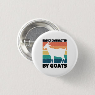 Leicht abgelenkt von Ziegen Liebhaber Kawaii Haust Button