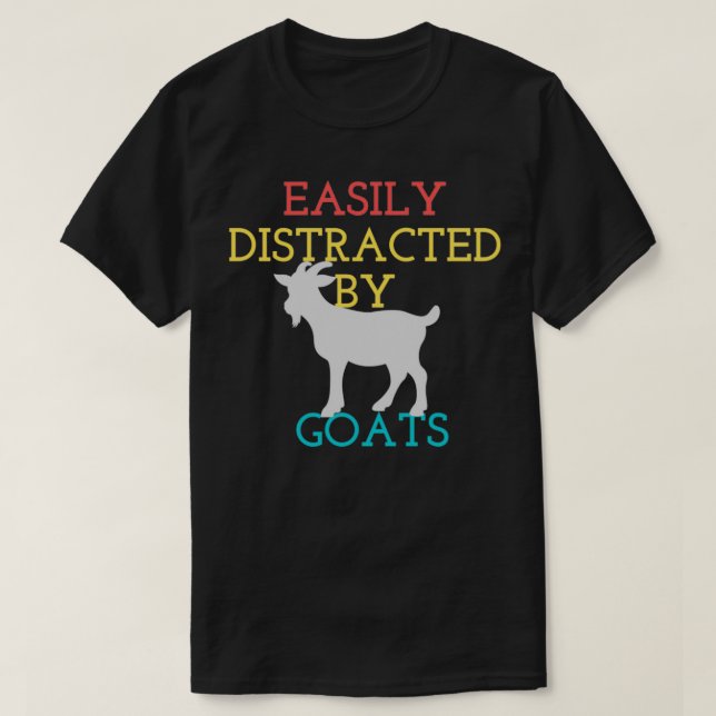 Leicht abgelenkt von Ziegen lustige alte Ziegen fa T-Shirt (Design vorne)