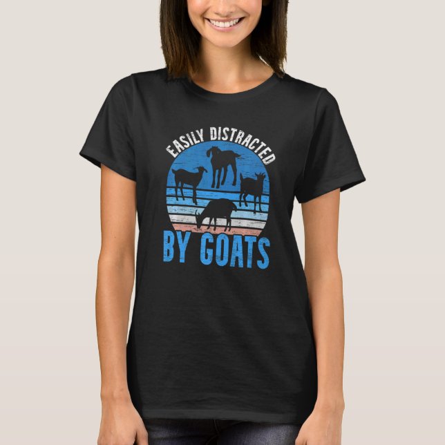 leicht abgelenkt von Ziegen Whispertier F T-Shirt (Vorderseite)