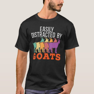Leicht abgelenkt von Ziegen Ziege Bauer Retro Vint T-Shirt