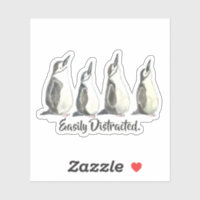 Leicht abgelenkte Pinguine in einer Wasserfarbe