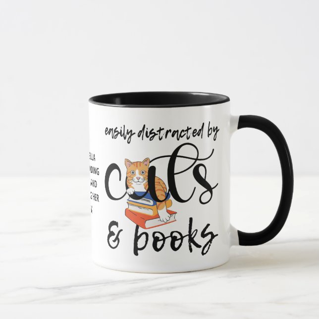 LEICHT ABGESCHLOSSEN VON KATZEN UND BÜCHERN Niedli Tasse (Rechts)