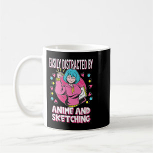leicht ablenkbar durch Anime und Skizzen Kaffeetasse