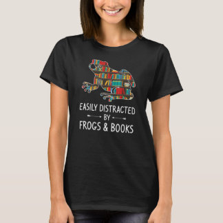 leicht ablenkbar von Fröschen und Bücher Liebhaber T-Shirt