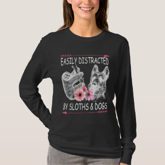Leicht ablenkbare Hunde Blume T-Shirt