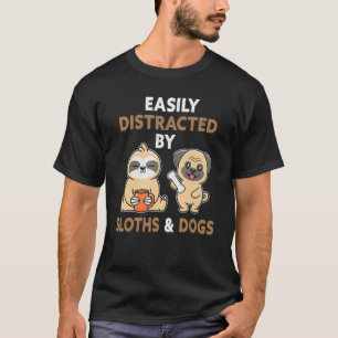 Leicht abseits von Hunden und Hunden Funny Sloth L T-Shirt