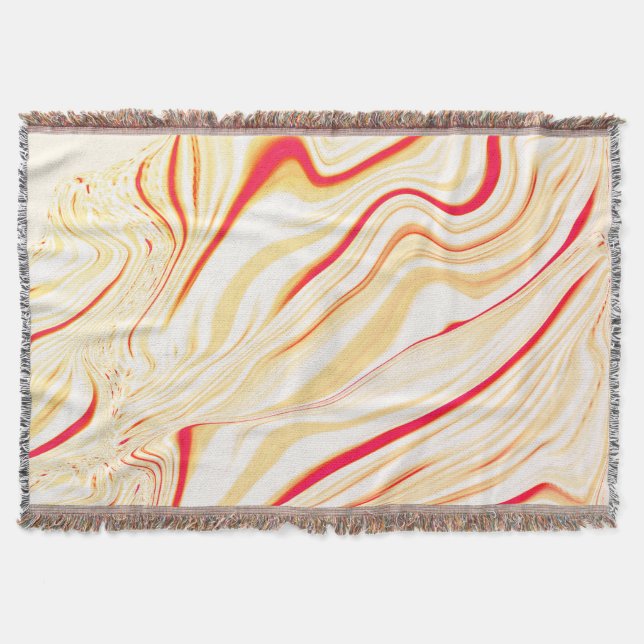 Leicht, beige, rote, rosa Kurve Decke (Vorderseite)