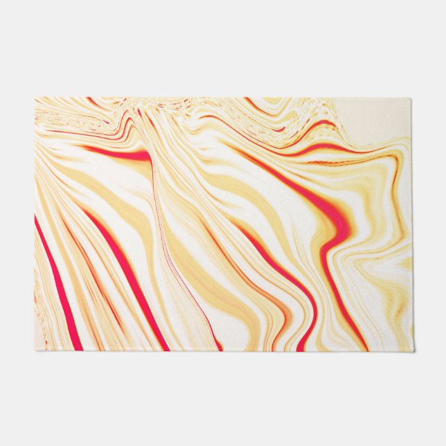 Leicht, beige, rote, rosa Kurve Fußmatte (Vorderseite)