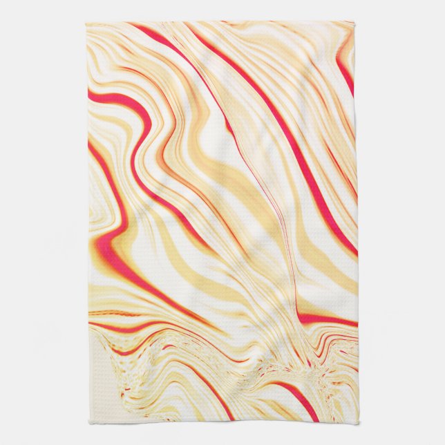 Leicht, beige, rote, rosa Kurve Geschirrtuch (Vertikal)