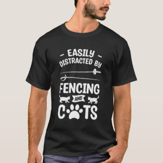 Leicht durch Fencing und Fencer der Katzen abgelen T-Shirt