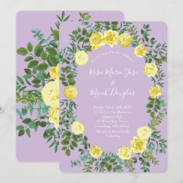 Leicht gelbe Lilac Lila Rose Einladungen Hochzeite