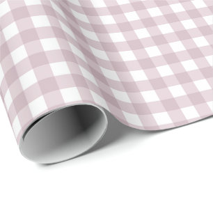 Leicht grau-rosa, einfach Kariert Geschenkpapier