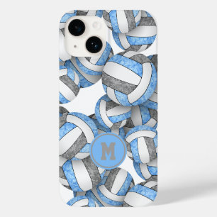 Leicht graue mit Monogramm Mädchenvolleyball Case-Mate iPhone 14 Hülle