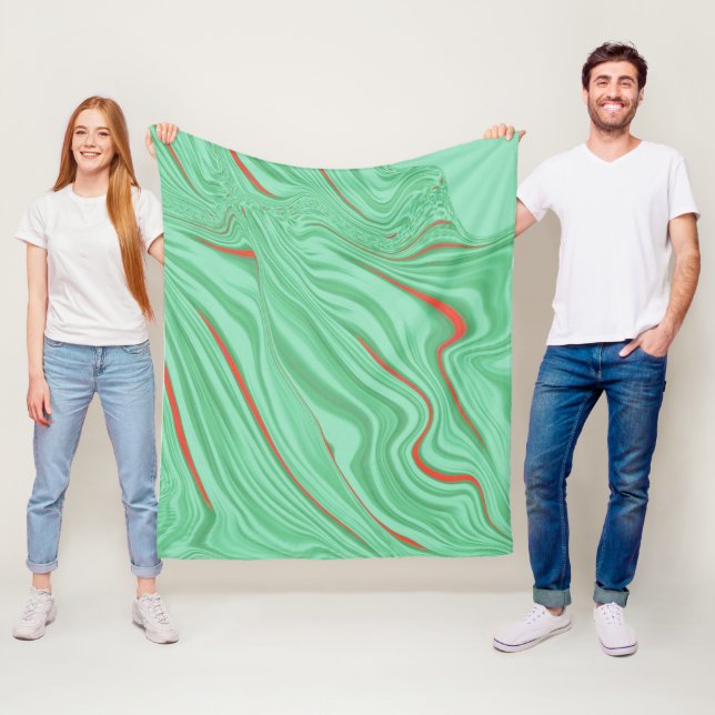 Leicht, hellgrüne Töne, Korallengewölbe Fleecedecke (Beispiel)