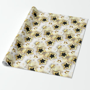 Leicht nahtlos mit goldenen Sternen Geschenkpapier