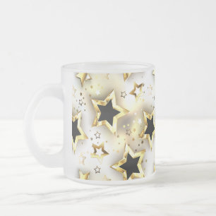 Leicht nahtlos mit goldenen Sternen Mattglastasse