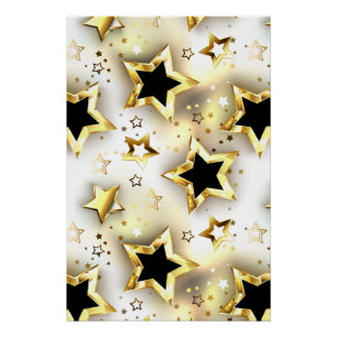 Leicht nahtlos mit goldenen Sternen Poster