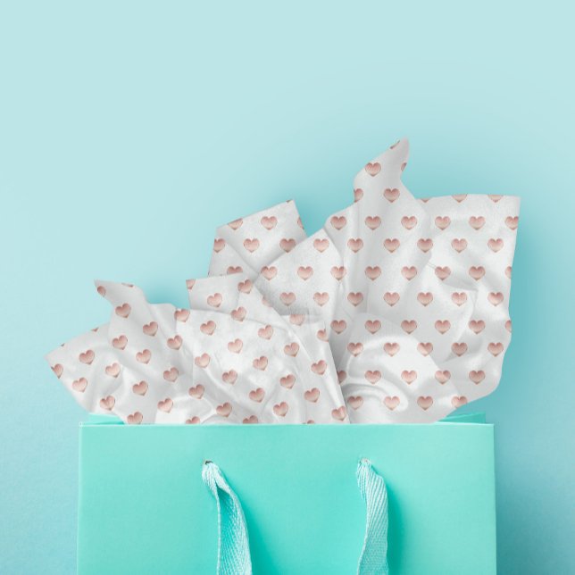 Leicht rosa Rose Gold Herzmuster Seidenpapier (Heart Pattern Tissue Paper for Gift Wrap & Crafts)