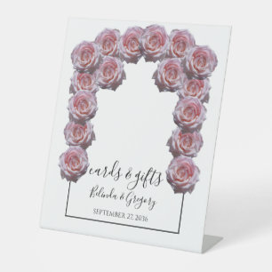 Leicht rosa Rose Hochzeitskarten & Geschenke Sockelschild