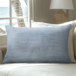 Leicht Sea Blue Linen Textur Lumbar Kissen