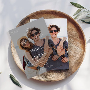 Leicht Tinted Shades Foto Wedding Einladung