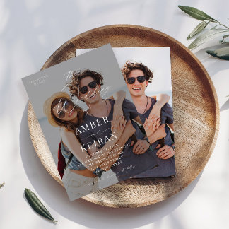 Leicht Tinted Shades Foto Wedding Einladung