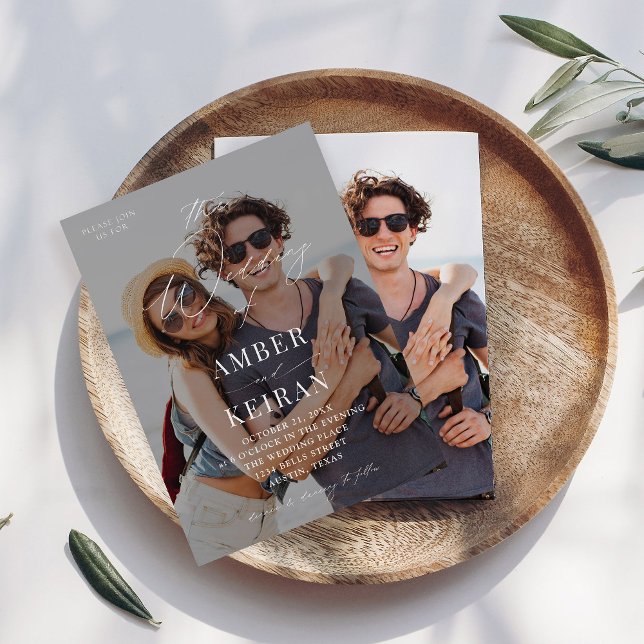 Leicht Tinted Shades Foto Wedding Einladung (Von Creator hochgeladen)