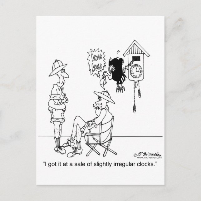 Leicht unregelmäßige Kuckucksuhr Postkarte (Vorderseite)