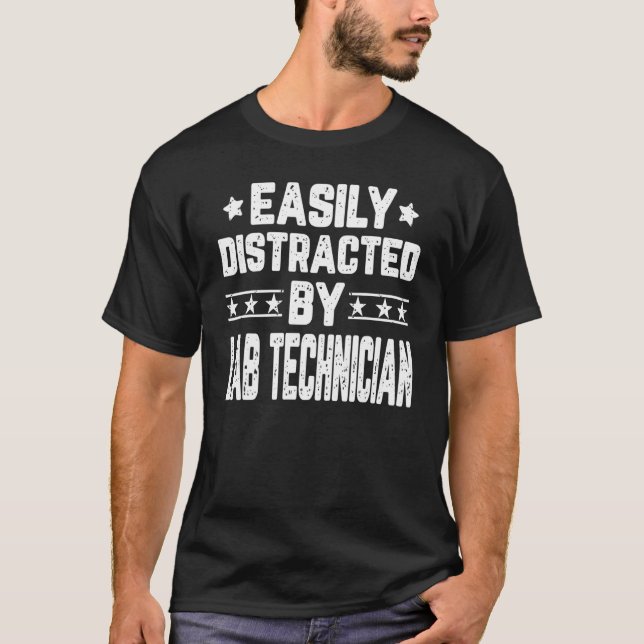 Leicht vom Labrador-Techniker-Labor abgelenkt T-Shirt (Vorderseite)