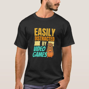 Leicht vom Nerd für Videospiele abgelenkt T-Shirt