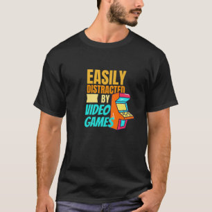 Leicht vom Nerd für Videospiele abgelenkt T-Shirt